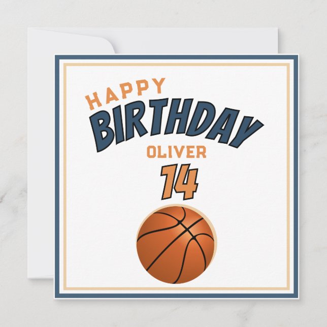 Basketball Ball Happy Birthday Sports Card (Front)