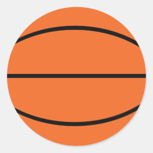 Basketball ball icon classic round sticker