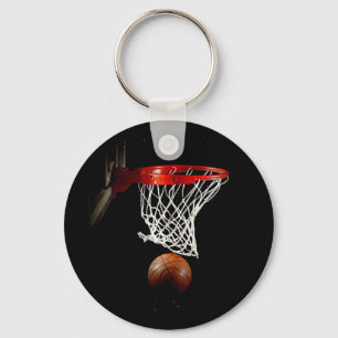 Basketball Ball & Net Key Ring
