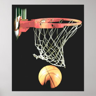 Basketball Ball & Net Poster