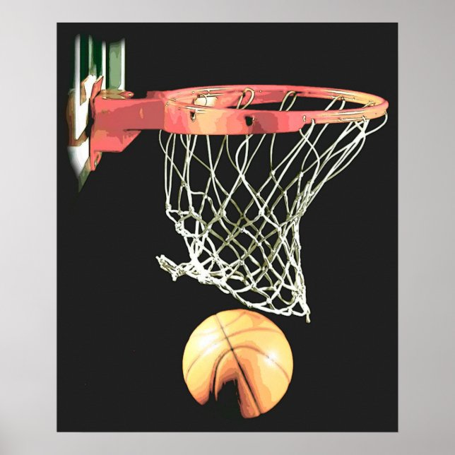 Basketball Ball & Net Poster (Front)