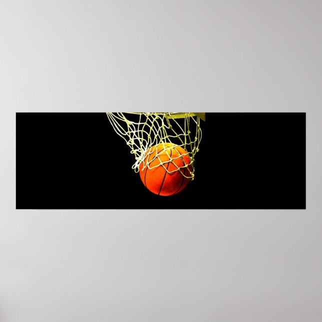 Basketball Ball & Net Print Poster (Front)