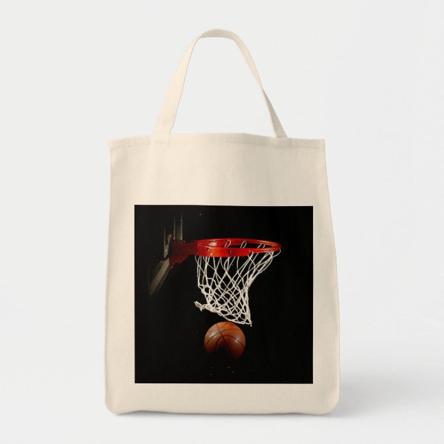 Basketball Ball & Net Tote Bag (Front)