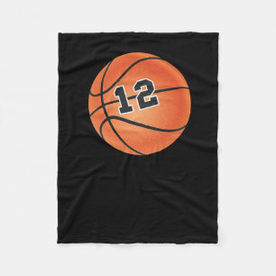 Basketball Ball Number 12 Fleece Blanket