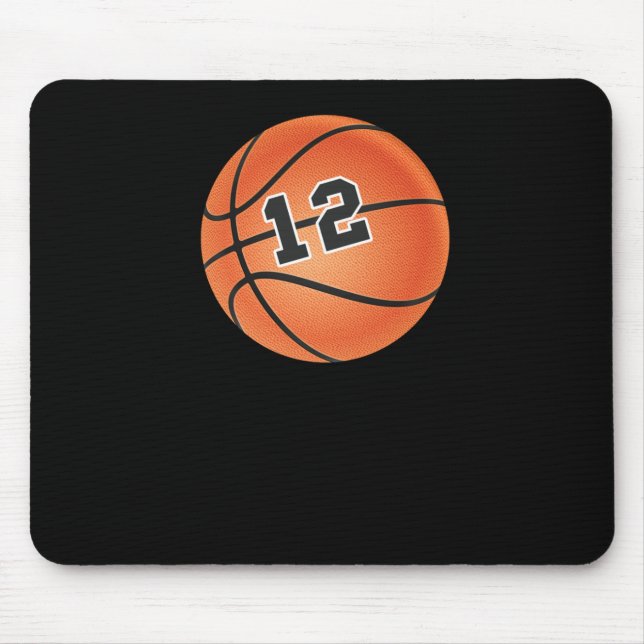 Basketball Ball Number 12  Mouse Mat (Front)
