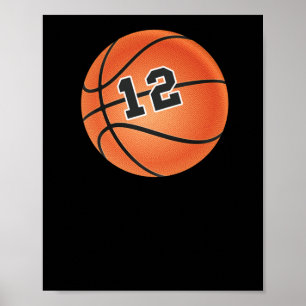 Basketball Ball Number 12 Poster