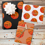 Basketball Ball Pattern Kids Name Sports Wrapping Paper Sheet<br><div class="desc">Basketball Ball Pattern Kids Name Sports Wrapping Paper Sheets. Personalise with your name or erase it. Great as a gift wrap for birthday or Christmas.</div>