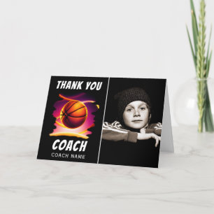 Basketball Ball Photo Thank you Coach Card