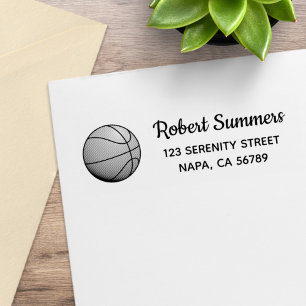 Basketball Ball Return Address Rubber Stamp