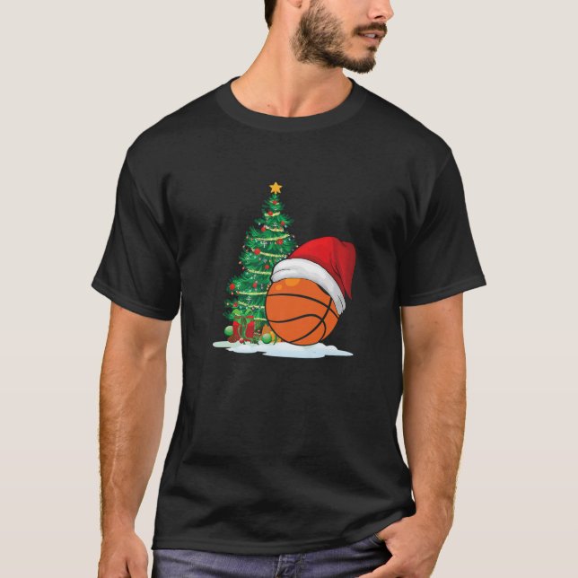 Basketball Ball Santa Hat Christmas Costume For Me T-Shirt (Front)