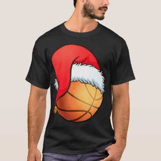 Basketball Ball Santa'S Hat Christmas Xmas Player T-Shirt
