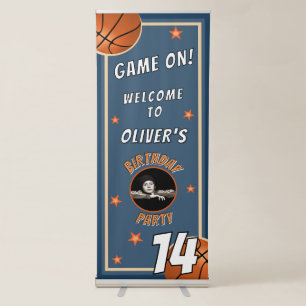 Basketball Ball Sports Birthday Photo Welcome Retractable Banner