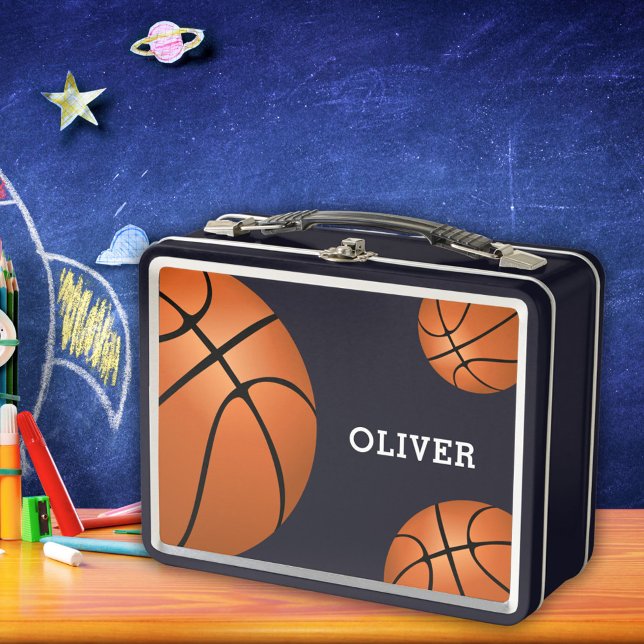 Basketball Ball Sports Custom Name  Metal Lunch Box (Creator Uploaded)
