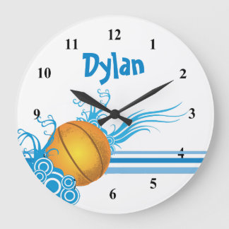 Basketball Ball Sports Game Personalised Name Large Clock