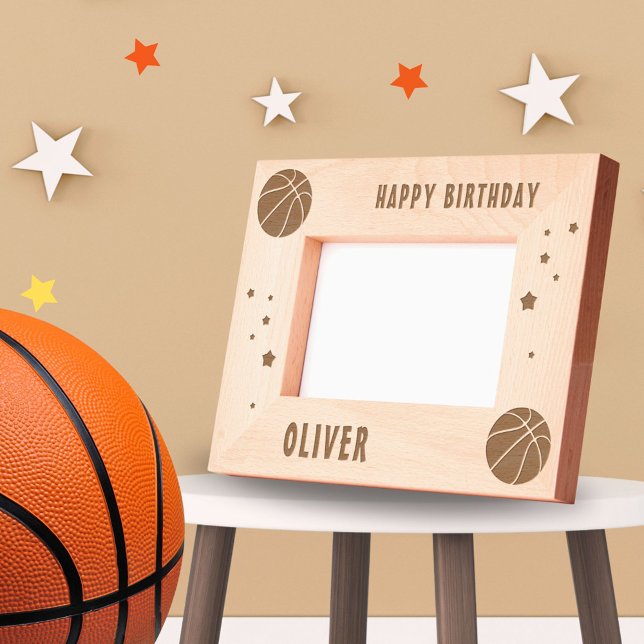 Basketball Ball Sports Happy Birthday Etched Frames (Creator Uploaded)