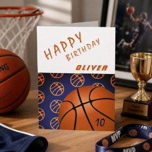 Basketball Ball Sports Happy Birthday Kid Card