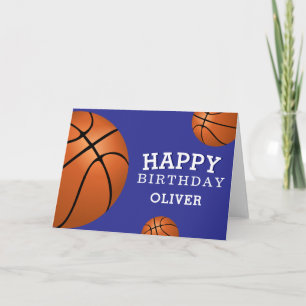 Basketball Ball Sports Happy Birthday Kids Card
