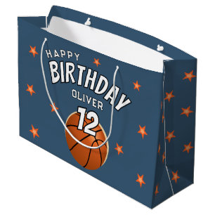 Basketball Ball Sports Happy Birthday Party Large Gift Bag
