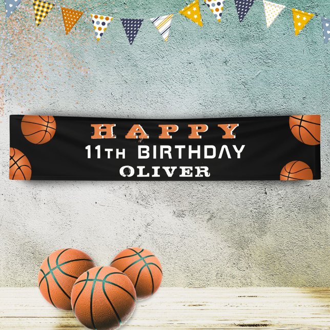 Basketball Ball Sports Kids Birthday Party Banner (Creator Uploaded)