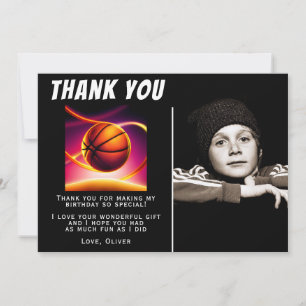 Basketball Ball Sports Photo Birthday  Thank You Card
