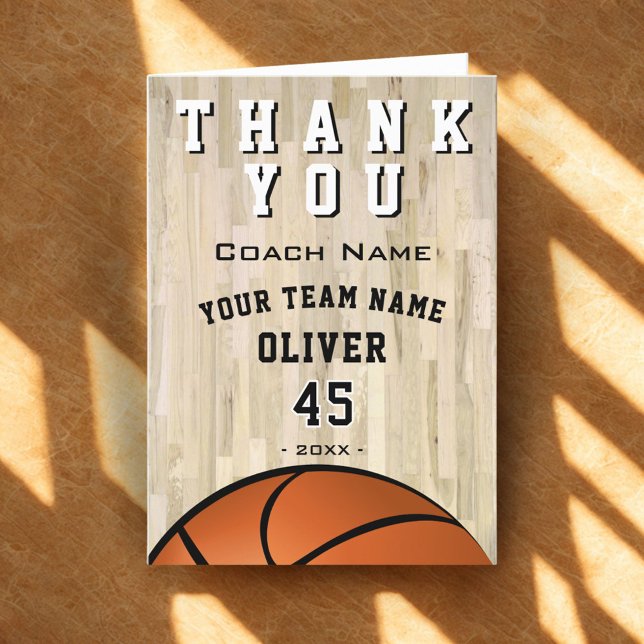 Basketball Ball Sports Thank you Coach  Card (Creator Uploaded)