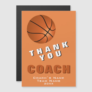 Basketball Ball Thank you Coach Magnet Card
