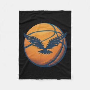 Basketball Ball With Eagle Fleece Blanket