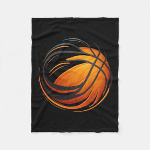 Basketball Ball With Lines  Fleece Blanket