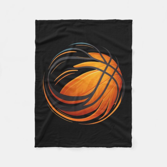 Basketball Ball With Lines  Fleece Blanket (Front)