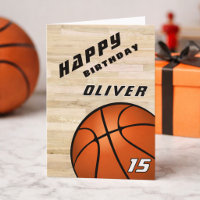 Basketball Ball Wood Floor Sports Happy Birthday
