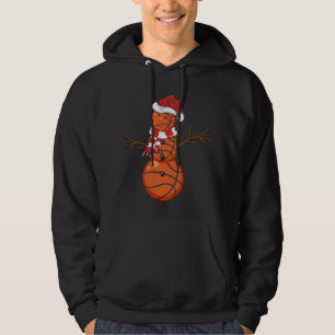 Basketball Ball Xmas Gift Snowman Basketball Chris Hoodie