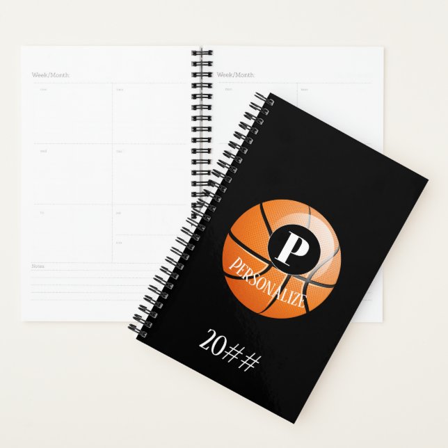 Basketball Baller Monogram Custom Name Planner (Display)