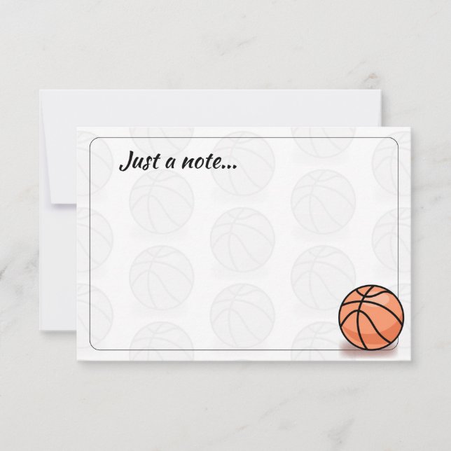 Basketball Balls Custom Just a Note Card (Front)