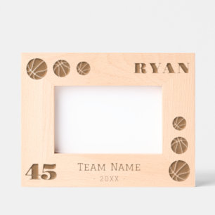 Basketball Balls Player Number Team Name  Etched Frames