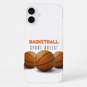 Basketball Balls Sport Rules iPhone 16 Plus Case
