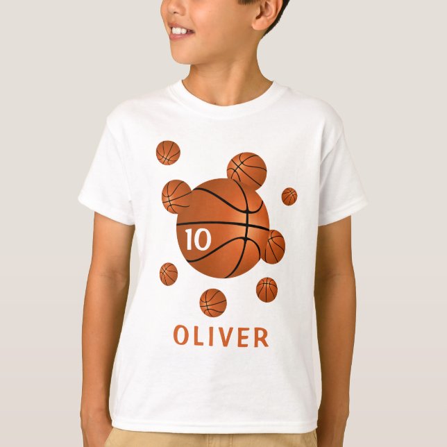Basketball Balls Sports Age, Player Number T-Shirt (Front)