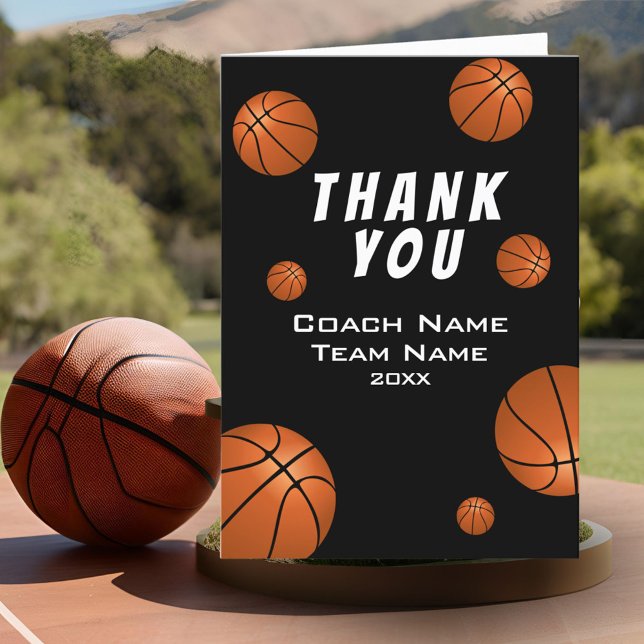 Basketball Balls Thank you Coach Card (Creator Uploaded)