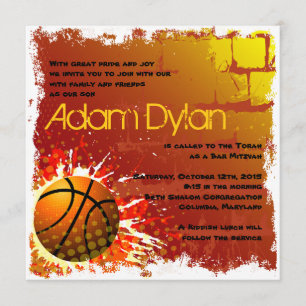 Basketball Bar Mitzvah Invitation