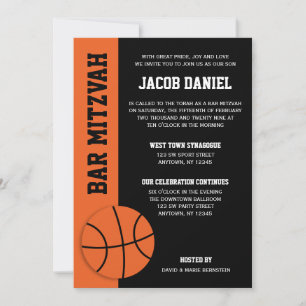 Basketball Bar Mitzvah Invitation