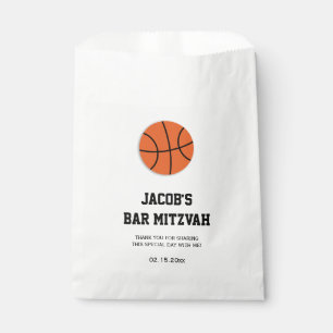 Basketball Bar Mitzvah Personalised Favour Bags