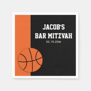 Basketball Bar Mitzvah Personalised Napkin