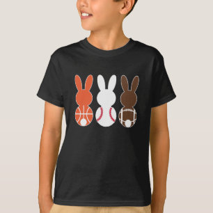 Basketball Baseball Football Sports Bunny  T-Shirt