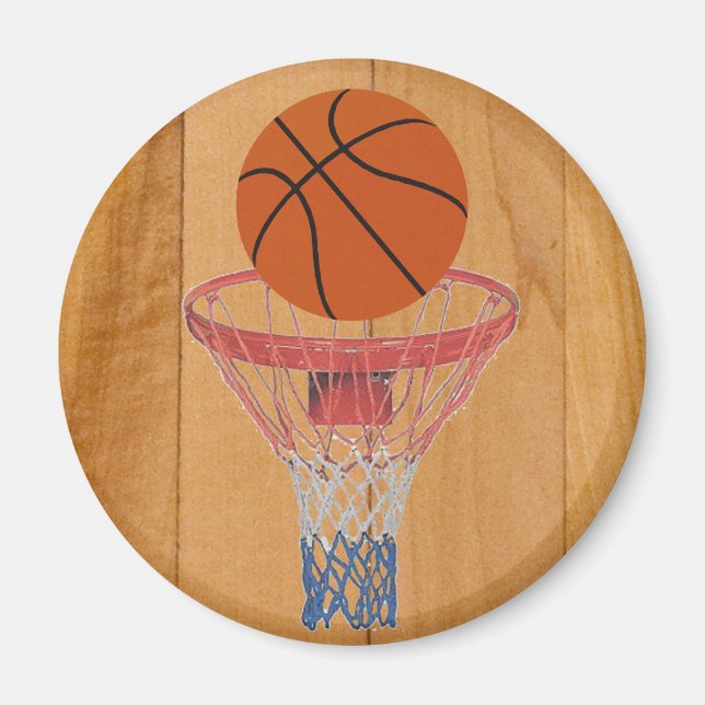 Basketball & Basket Magnet (Front)