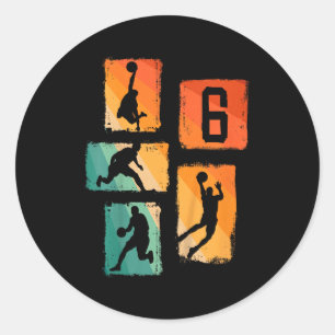 Basketball Basketball 6 6th Old Player Years Laugh Classic Round Sticker