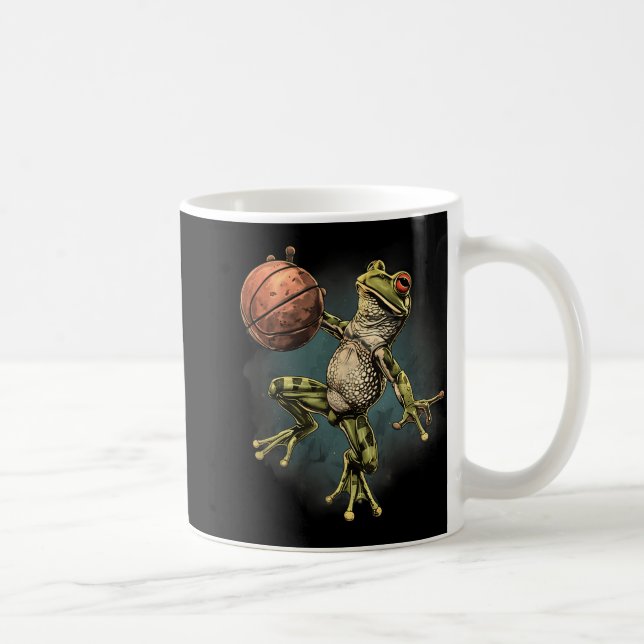 Basketball Bball Player Artwork Drawing Frog Baske Coffee Mug (Right)