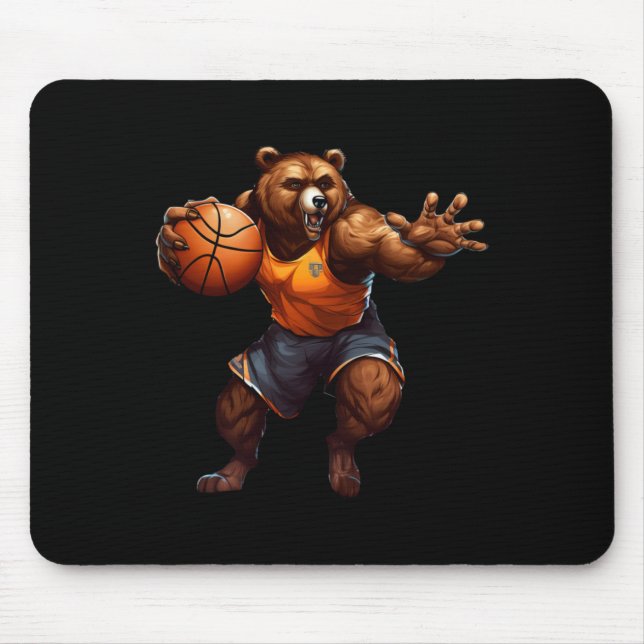Basketball Bear  Mouse Mat (Front)