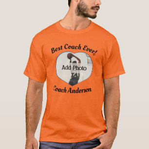 Basketball Best Coach Ever! Photo Name Customised T-Shirt