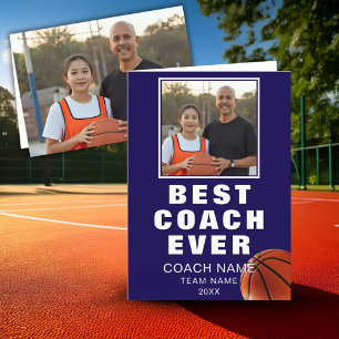 Basketball Best Coach Ever Player Photo Thank You Card