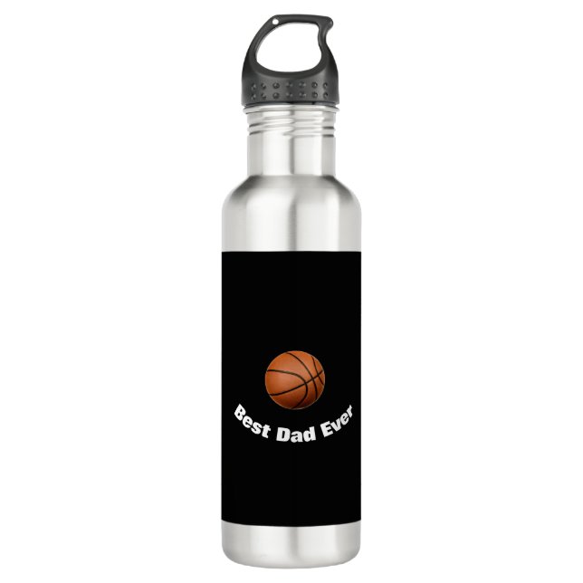 Basketball Best Dad Ever Custom 710 Ml Water Bottle (Front)