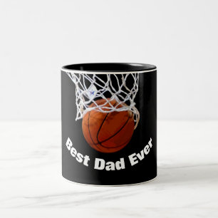 Basketball Best Dad Ever Custom Two-Tone Coffee Mug